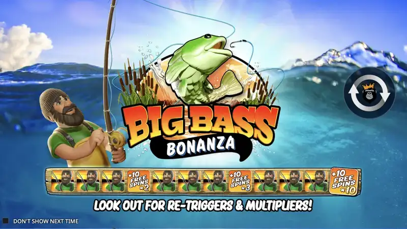 Big Bass Bonanza képernyőkép az ingyenes pörgetések közben