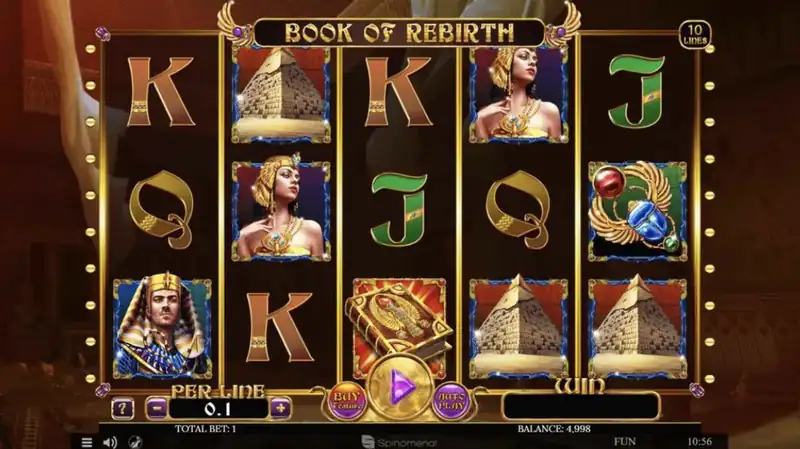 Book Of Rebirth - a Spinomenal egyiptomi könyves nyerőgépe