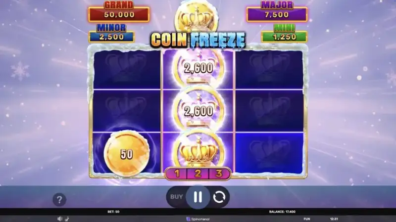 Coin Freeze képernyőkép a Hold & Hit bónuszról