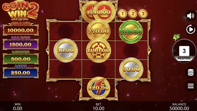 Coin Win 2: Hold the Spin játékképernyő