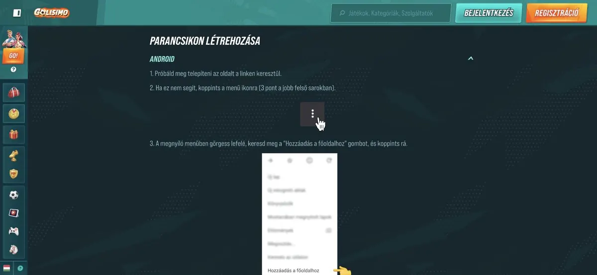 Golisimo app: hogyan kerül a kaszinó a telefon kezdőképernyőjére