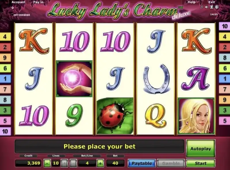 Lucky Lady's Charm deluxe - képernyőkép a játékból