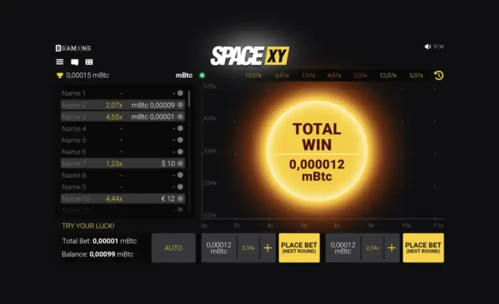 Space XY - a BGaming űrrakétás crash játéka