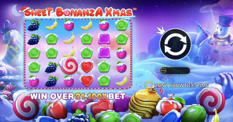 Sweet Bonanza Xmas nyerőgép - paraméterek és működés
